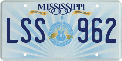 MS license plate LSS962