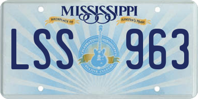 MS license plate LSS963
