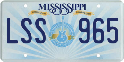 MS license plate LSS965