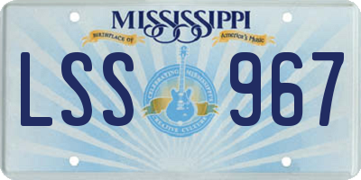 MS license plate LSS967