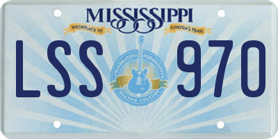 MS license plate LSS970