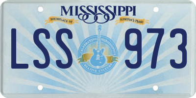 MS license plate LSS973