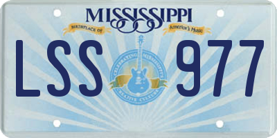 MS license plate LSS977