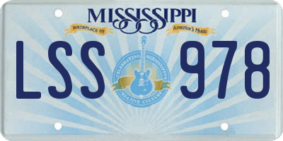 MS license plate LSS978