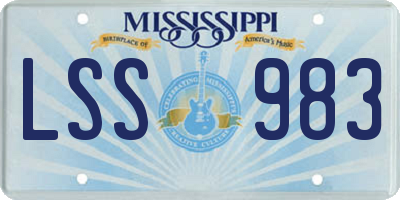 MS license plate LSS983