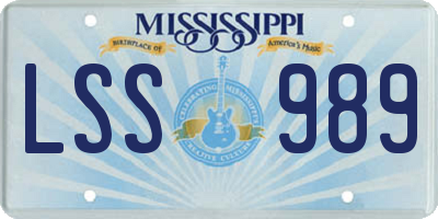 MS license plate LSS989