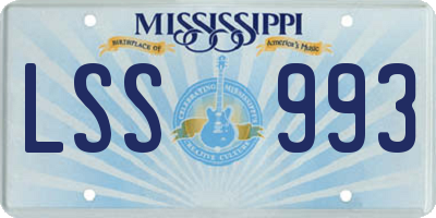 MS license plate LSS993