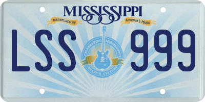 MS license plate LSS999