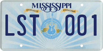 MS license plate LST001