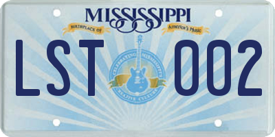 MS license plate LST002