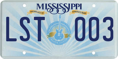 MS license plate LST003