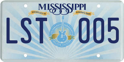 MS license plate LST005
