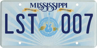 MS license plate LST007