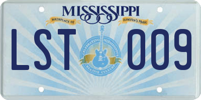 MS license plate LST009