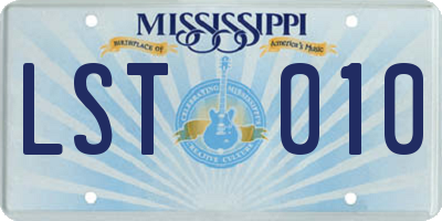 MS license plate LST010