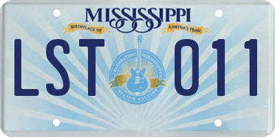 MS license plate LST011