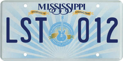 MS license plate LST012