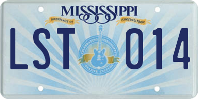 MS license plate LST014