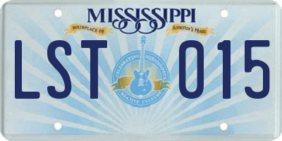MS license plate LST015