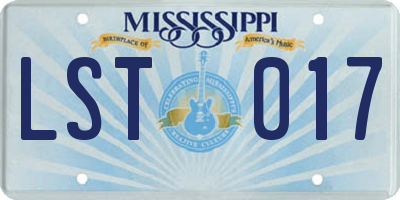 MS license plate LST017