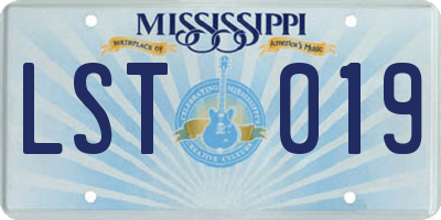 MS license plate LST019