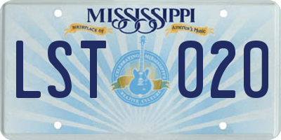 MS license plate LST020