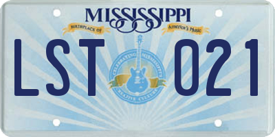 MS license plate LST021