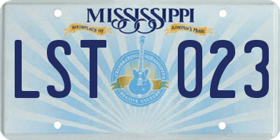 MS license plate LST023
