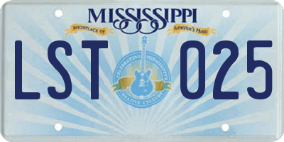 MS license plate LST025