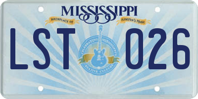 MS license plate LST026
