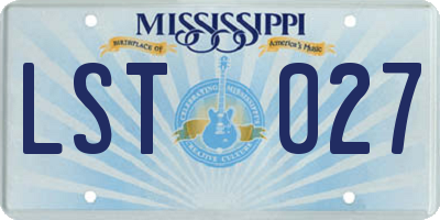 MS license plate LST027