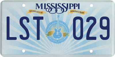 MS license plate LST029