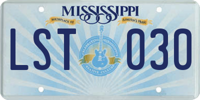 MS license plate LST030