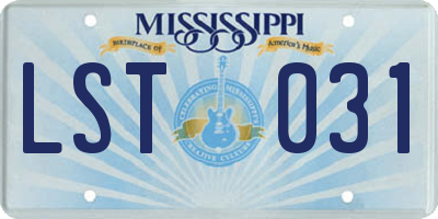 MS license plate LST031