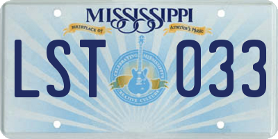 MS license plate LST033
