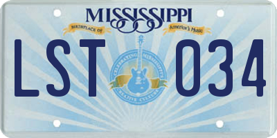 MS license plate LST034