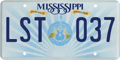 MS license plate LST037