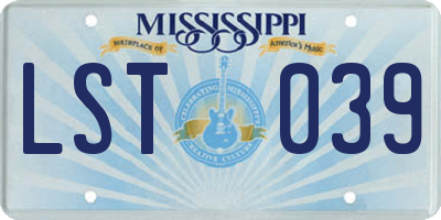 MS license plate LST039