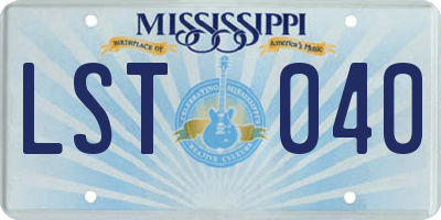 MS license plate LST040