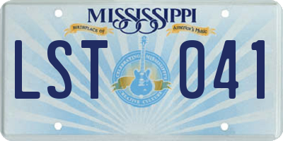MS license plate LST041