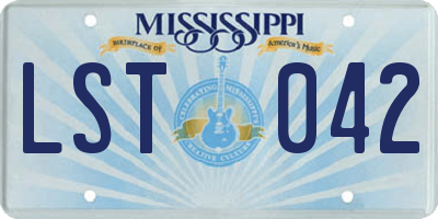 MS license plate LST042