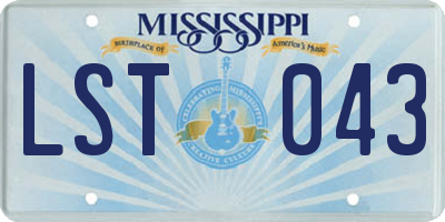 MS license plate LST043