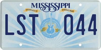 MS license plate LST044