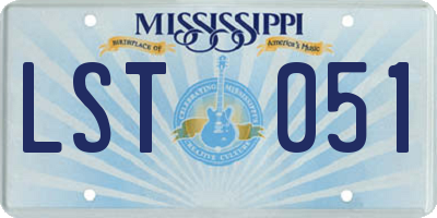 MS license plate LST051