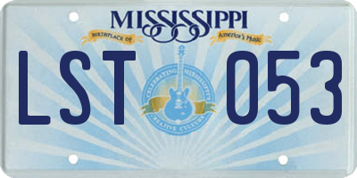MS license plate LST053