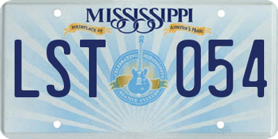 MS license plate LST054