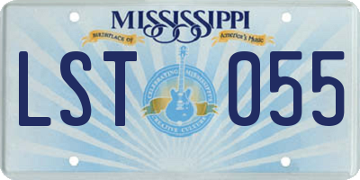 MS license plate LST055
