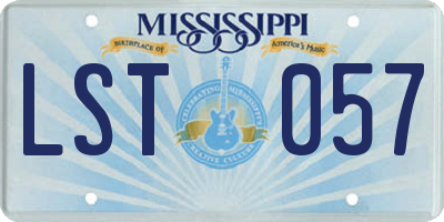 MS license plate LST057