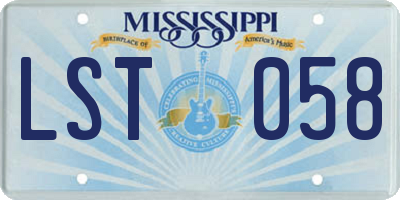 MS license plate LST058