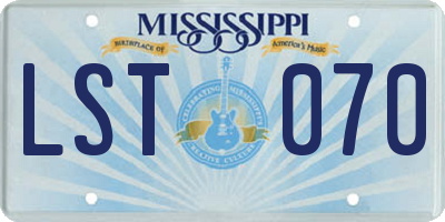 MS license plate LST070